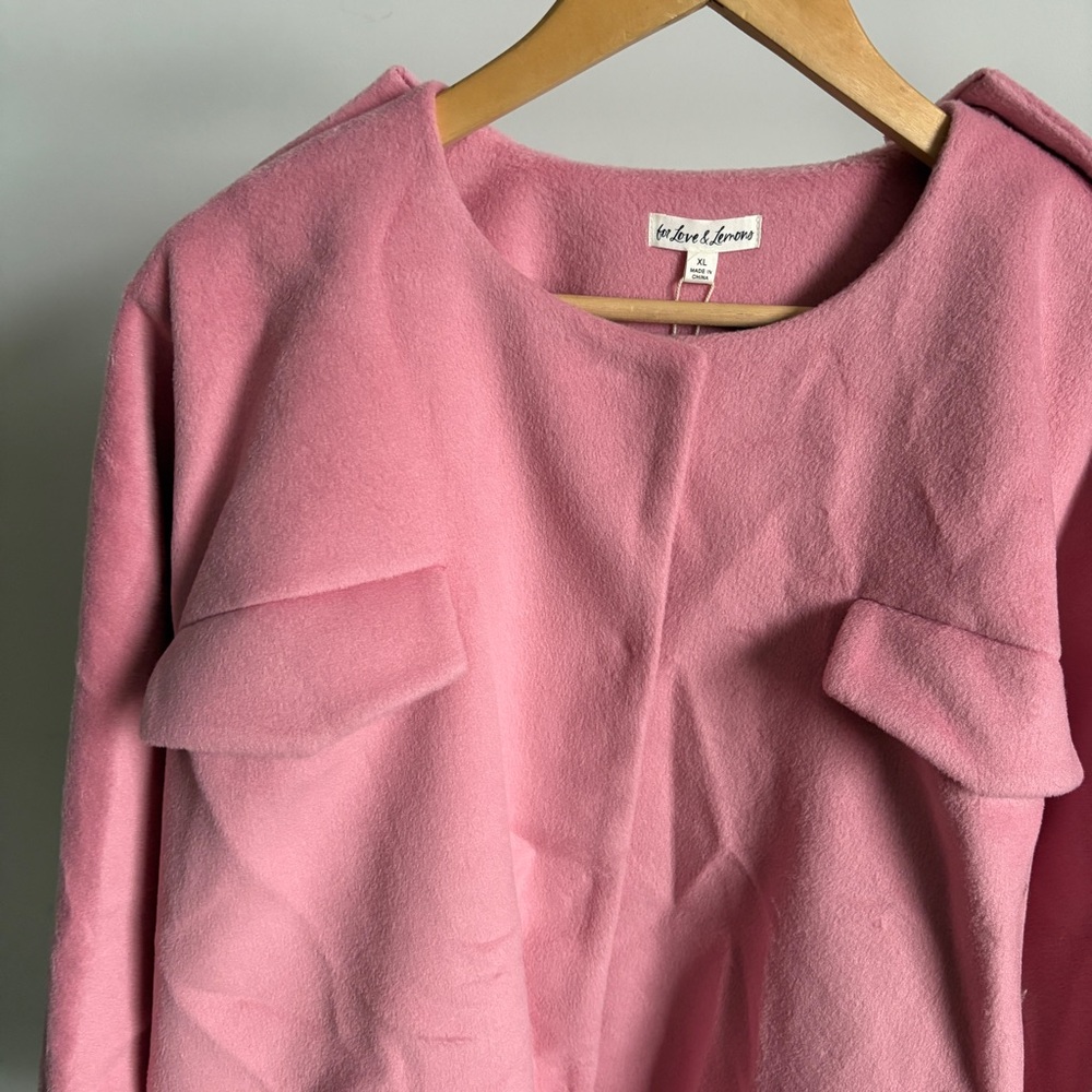 NWT Pink For Love And Lemons Collarless Blazer Jacket Sz X-Large - Picture 4 of 10